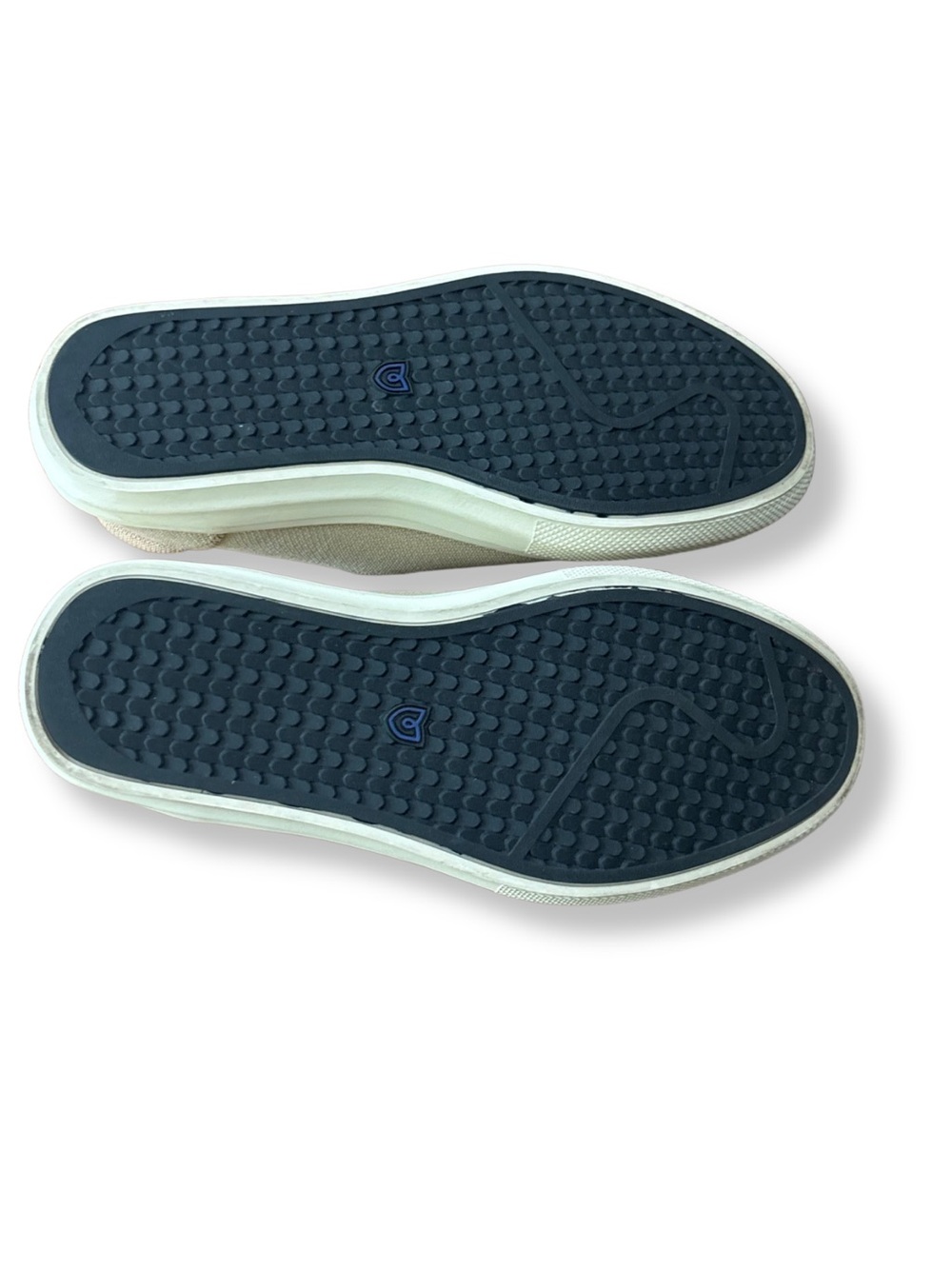 Rothy’s Slip On Knit Sneakers Women 7.5 Beige Blue Casual Comfort Shoes - Picture 9 of 9